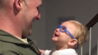 Adorable Baby Sees Military Father For First Time With Glasses And His Reaction Is Priceless